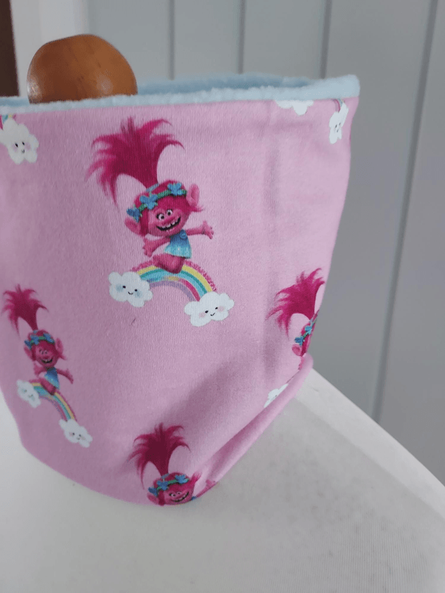 Troll Neck Warmer, Snood with Baby Blue Fleece,