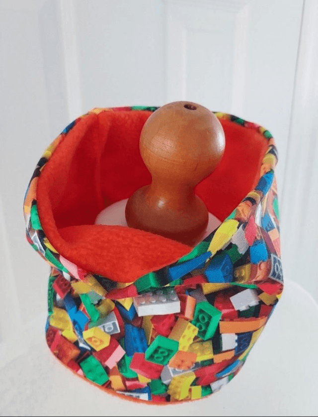 Lego Neck Warmer, Snood with Orange Fleece,