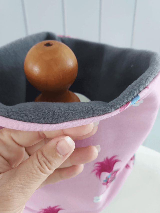 Troll Neck Warmer, Snood with Grey Fleece,