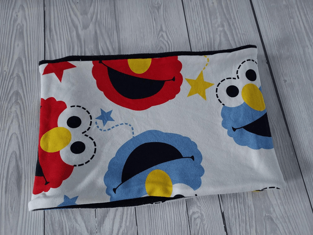 Elmo Neck Warmer, Snood with Black Fleece, 