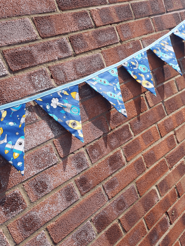 Space Rocket Cotton Bunting, Garland, Wall Hanging