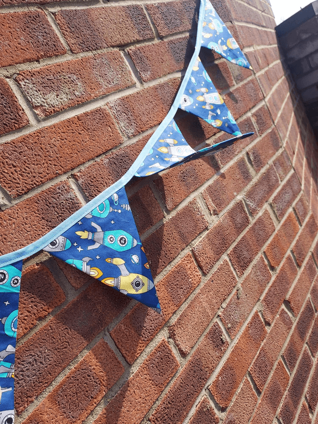 Space Rocket Cotton Bunting, Garland, Wall Hanging