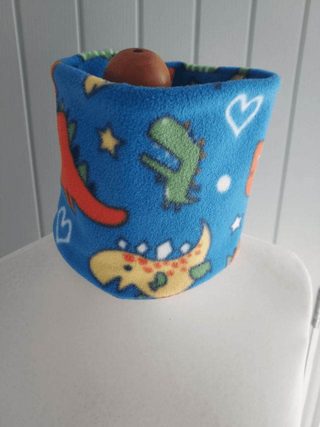 Dinosaur Soft Fleece Neck Warmer, Snood with Dinosaur Fleece