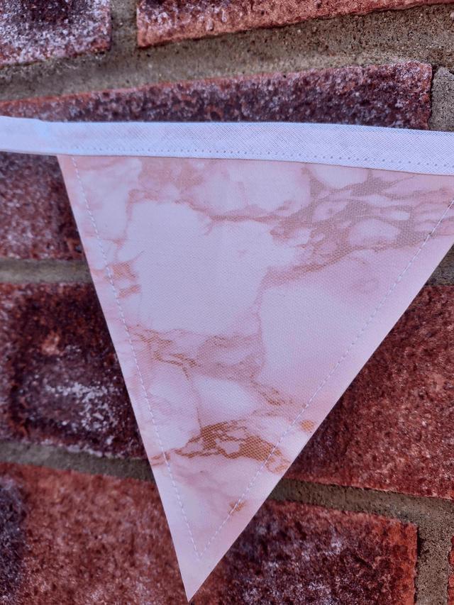 Outdoor Waterproof Rose Gold Marble Bunting, Garland, Wall Hanging