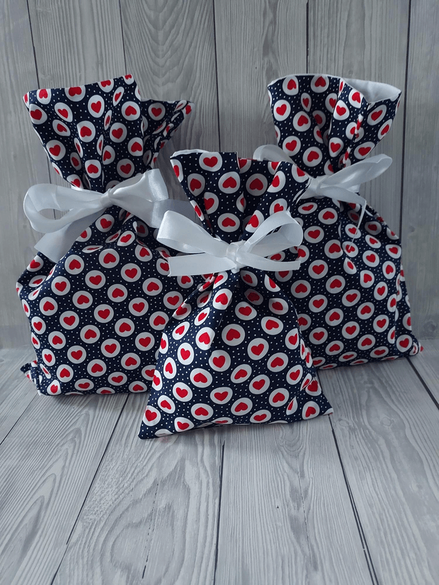 Valentines Gift Bags ~ Valentines Gift ~ Wedding ~ Anniversary ~ Reusable Fabric Gift Bags - Engagement Gift - Galentines Gift 