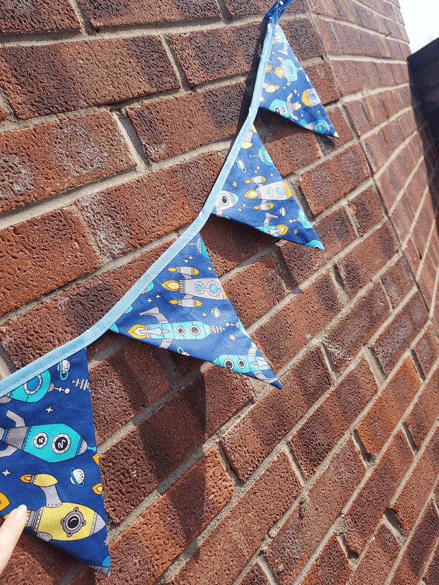Space Rocket Cotton Bunting, Garland, Wall Hanging