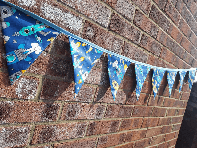 Space Rocket Cotton Bunting, Garland, Wall Hanging