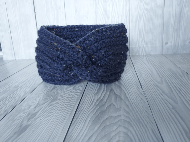 Blue Crochet Ear Warmer, Earwarmers, Crochet Headband, Knit Headband, Child Earwarmer Size 6-12 Months 