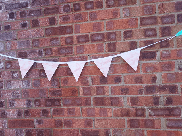 Outdoor Waterproof Rose Gold Marble Bunting, Garland, Wall Hanging