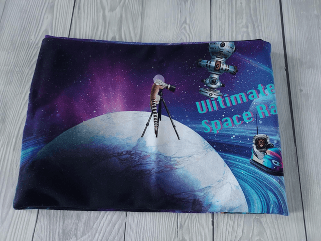 Out of Space Race Neck Warmer, Snood with Space Jersey,