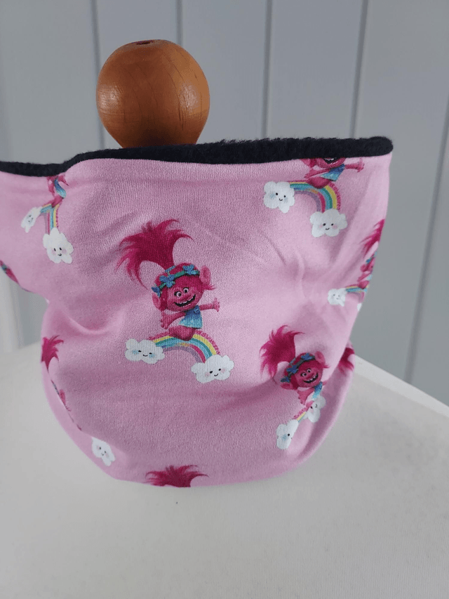 Troll Neck Warmer, Snood with Black Fleece,