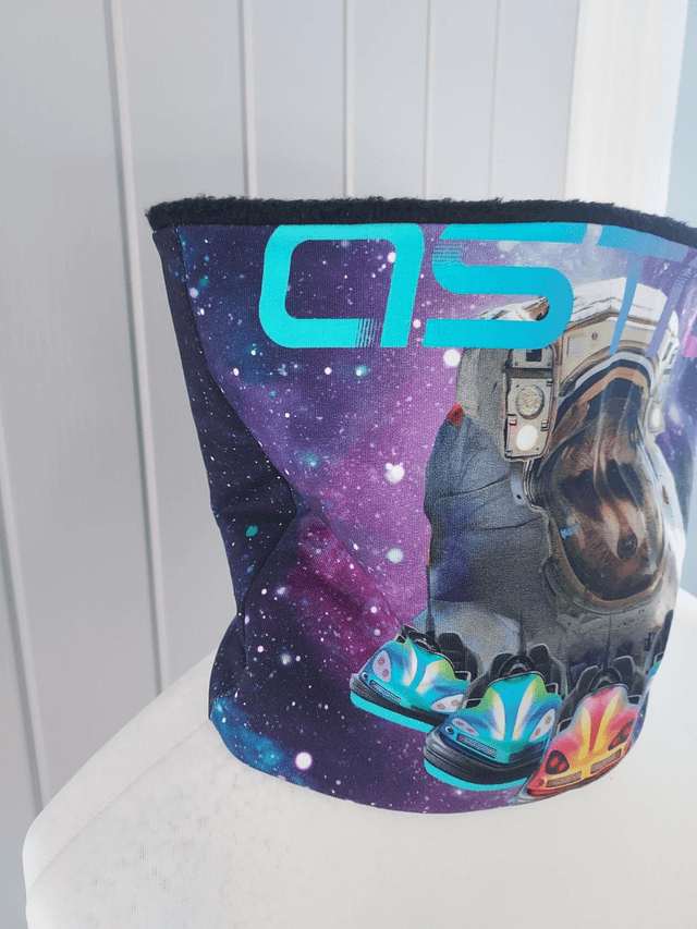 Astro Space Neck Warmer, Snood with Black Fleece,