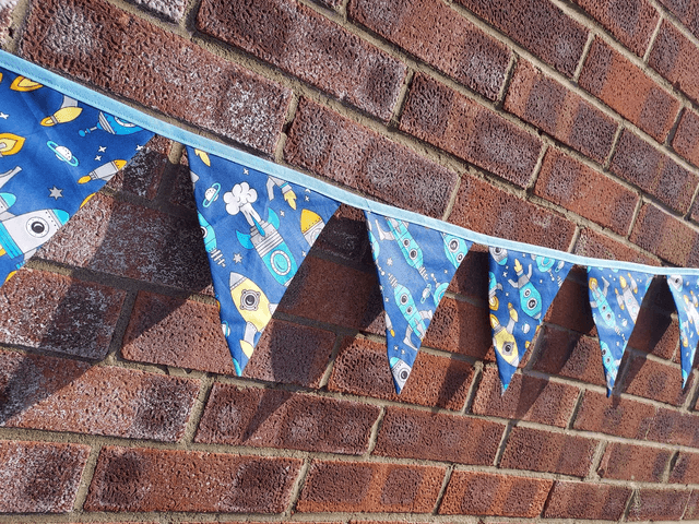 Space Rocket Cotton Bunting, Garland, Wall Hanging