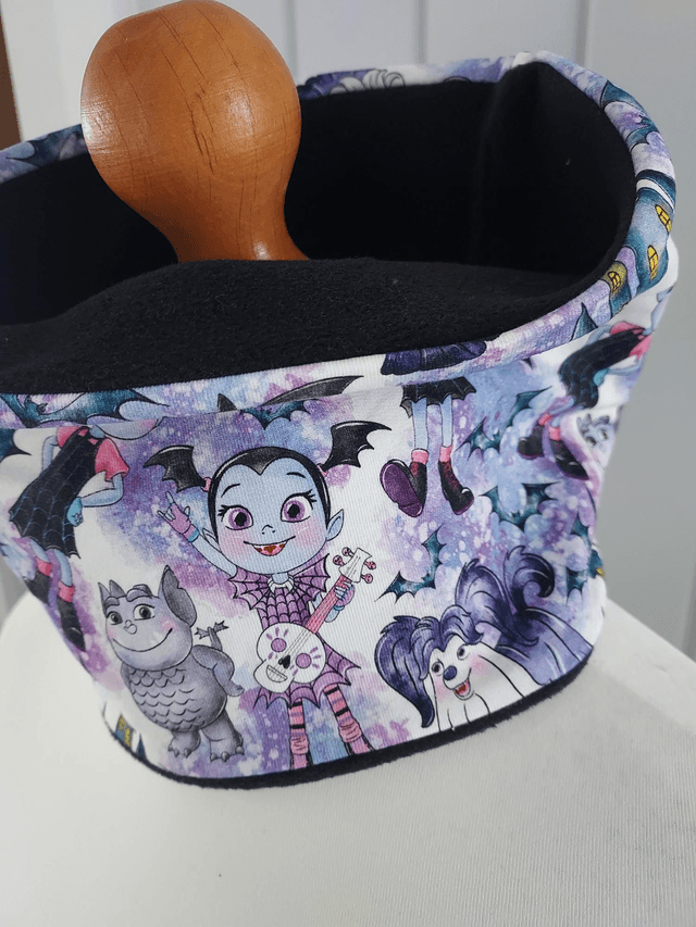 Vampirina Neck Warmer, Snood with Black Fleece,