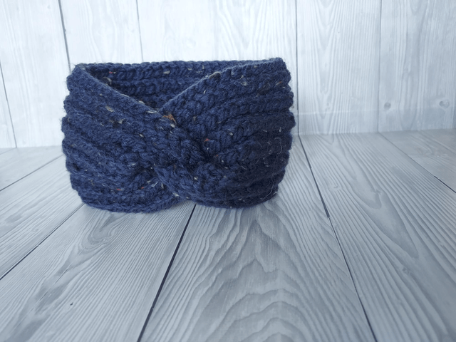 Blue Crochet Ear Warmer, Earwarmers, Crochet Headband, Knit Headband, Child Earwarmer Size 6-12 Months 
