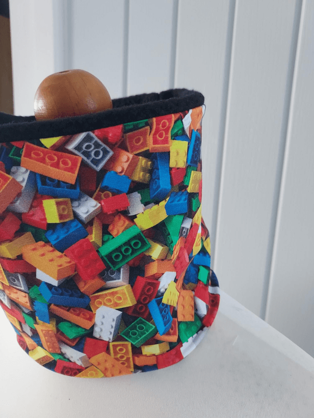 Lego Neck Warmer, Snood with Black Fleece,
