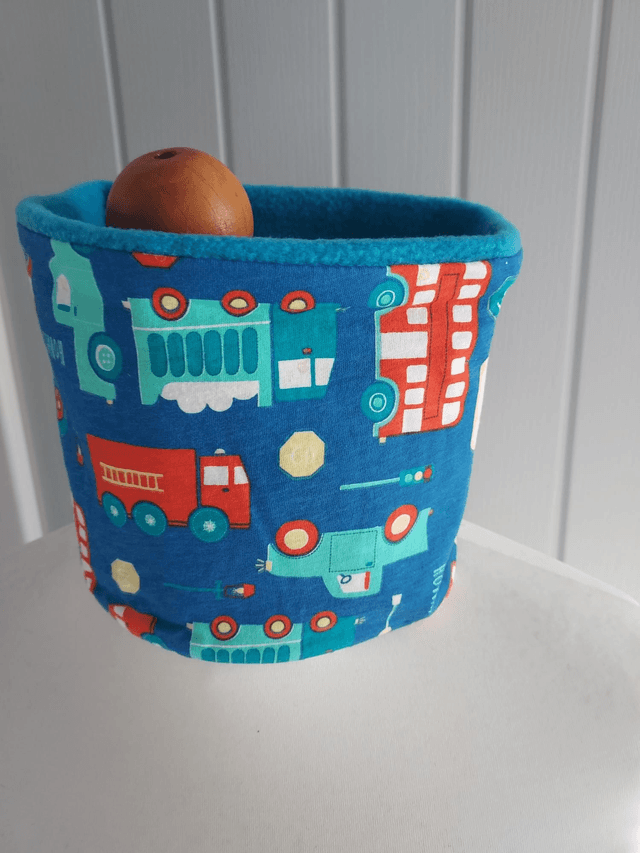 Vehicles Neck Warmer, Snood with Turquoise Fleece,