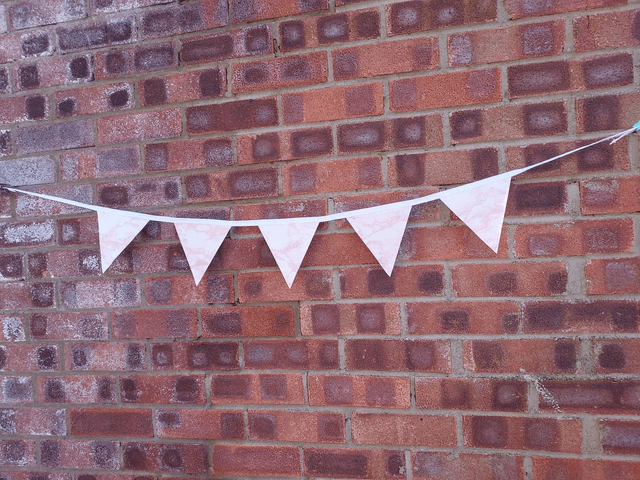 Outdoor Waterproof Rose Gold Marble Bunting, Garland, Wall Hanging