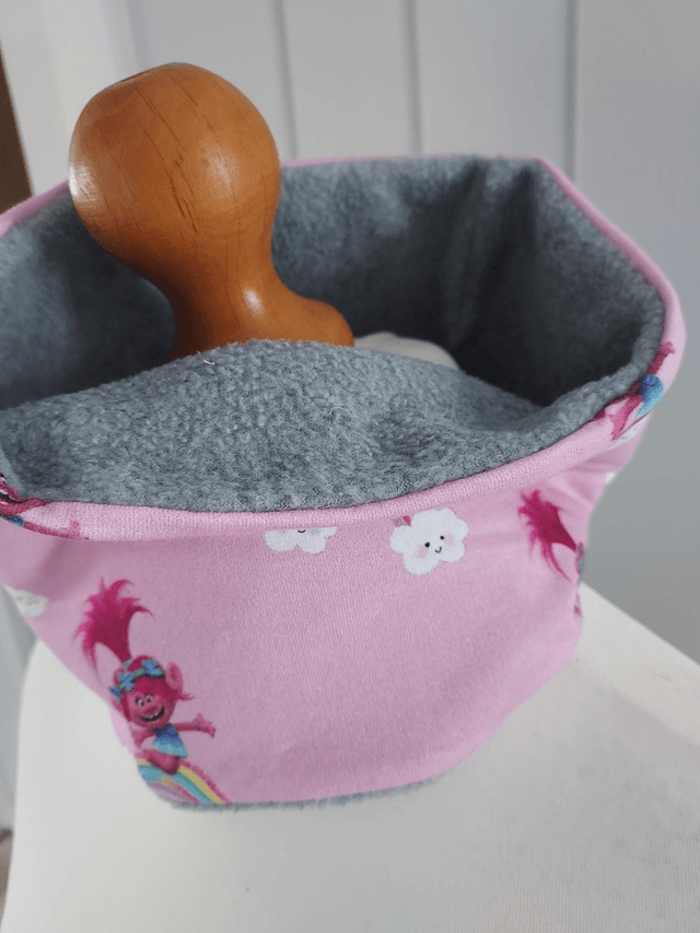 Troll Neck Warmer, Snood with Light Grey Fleece,