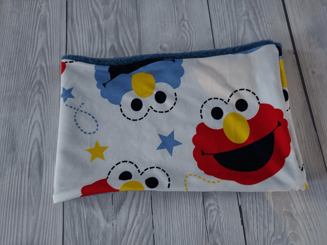 Elmo Neck Warmer, Snood with Denim Fleece,