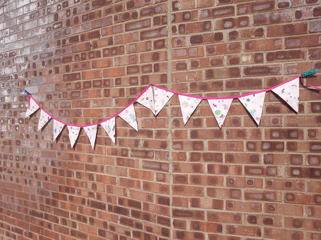 Girly Pink lol Unicorn Bunting Flags, Cotton Bunting, Garland, Wall Hanging