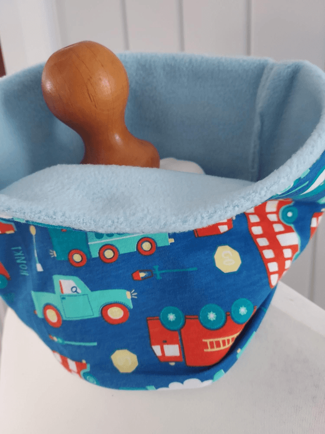 Vehicles Neck Warmer, Snood with Baby Blue Fleece,