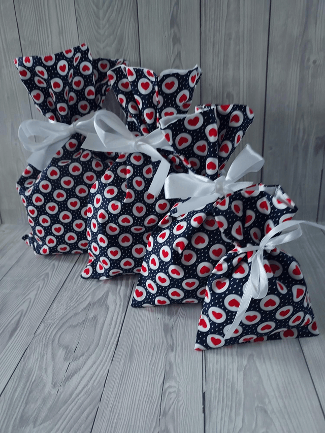 Valentines Gift Bags ~ Valentines Gift ~ Wedding ~ Anniversary ~ Reusable Fabric Gift Bags - Engagement Gift - Galentines Gift 
