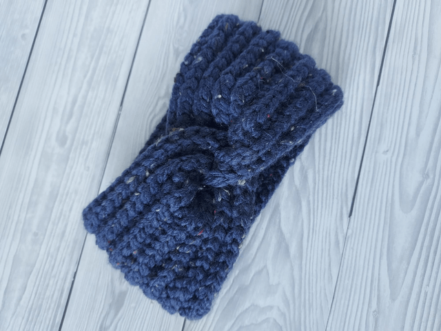 Blue Crochet Ear Warmer, Earwarmers, Crochet Headband, Knit Headband, Child Earwarmer Size 6-12 Months 