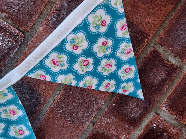 Outdoor Waterproof Pink Rose Bunting, Garland, Wall Hanging