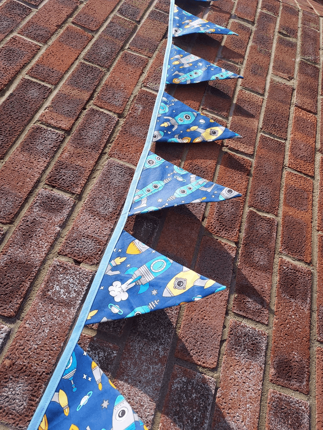 Space Rocket Cotton Bunting, Garland, Wall Hanging