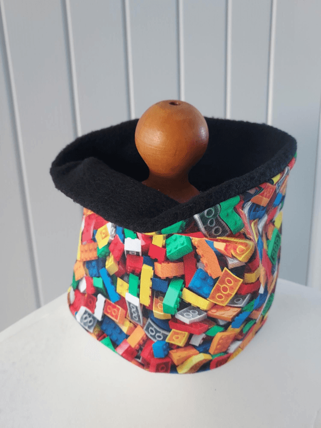 Lego Neck Warmer, Snood with Black Fleece,