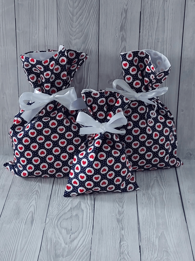 Valentines Gift Bags ~ Valentines Gift ~ Wedding ~ Anniversary ~ Reusable Fabric Gift Bags - Engagement Gift - Galentines Gift 
