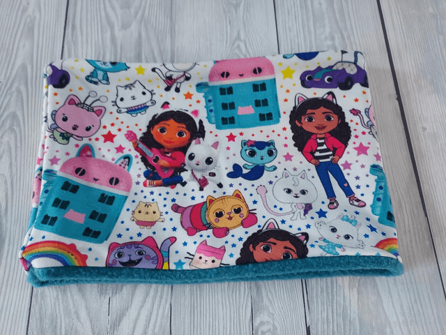 Gabby&#039;s Doll house Neck Warmer, Snood with Teal Fleece,