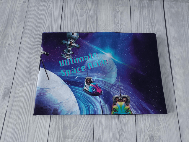 Out of Space Race Neck Warmer, Snood with Space Jersey,