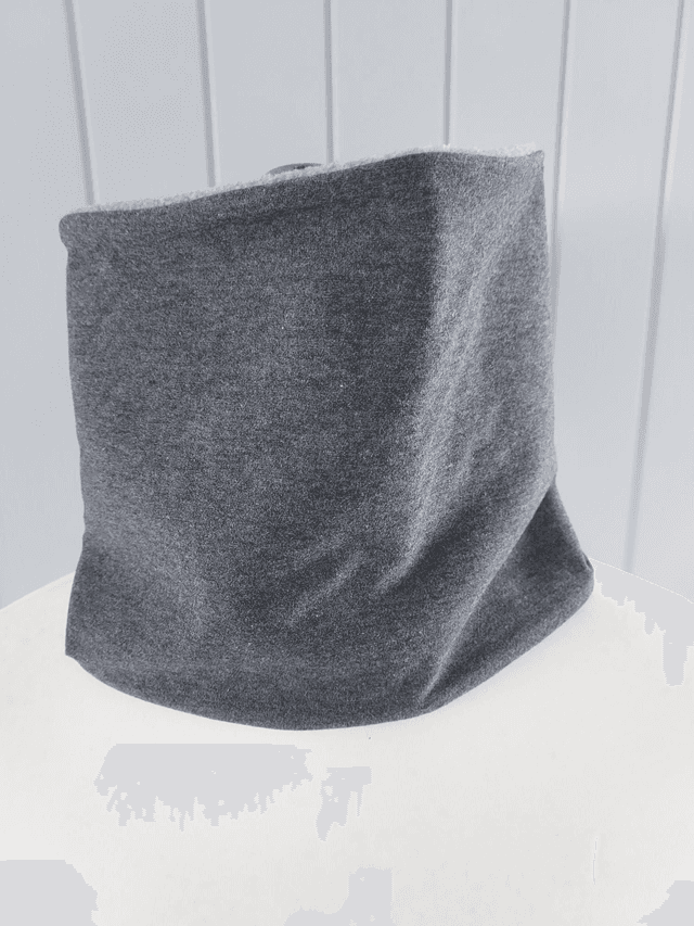 Plain Grey Neck Warmer, Snood with Grey Fleece,